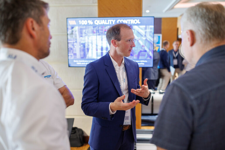 Delegates visiting exhibitor stands at the International Flow Battery Forum 2026