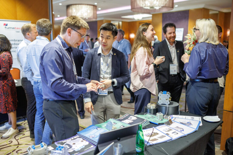 Exhibitor stand in the exhibition area at the International Flow Battery Forum 2026