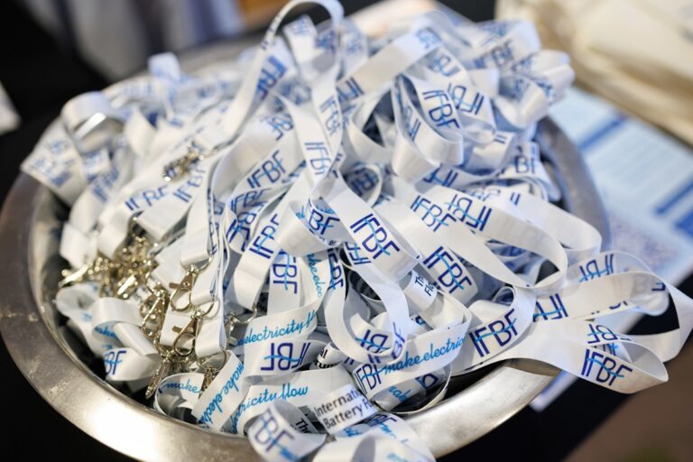 Branded delegate lanyards, one of the sponsorship opportunities at the International Flow Battery Forum